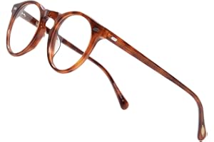 EAREADA Vintage Round Glasses Clear Lens Thick Round Rim Acetate Eyeglasses For Men…