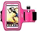iXCC Samsung Galaxy S5 Armband, Racer Series Sport Gym Armband with Key Holder and Scratch Resistant Dual Arm-Size Slots for Samsung Galaxy S5 - Pink