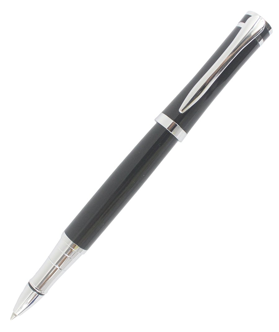 Abcsea Genius Metal Rollerball Pen, Silver Clip - Black