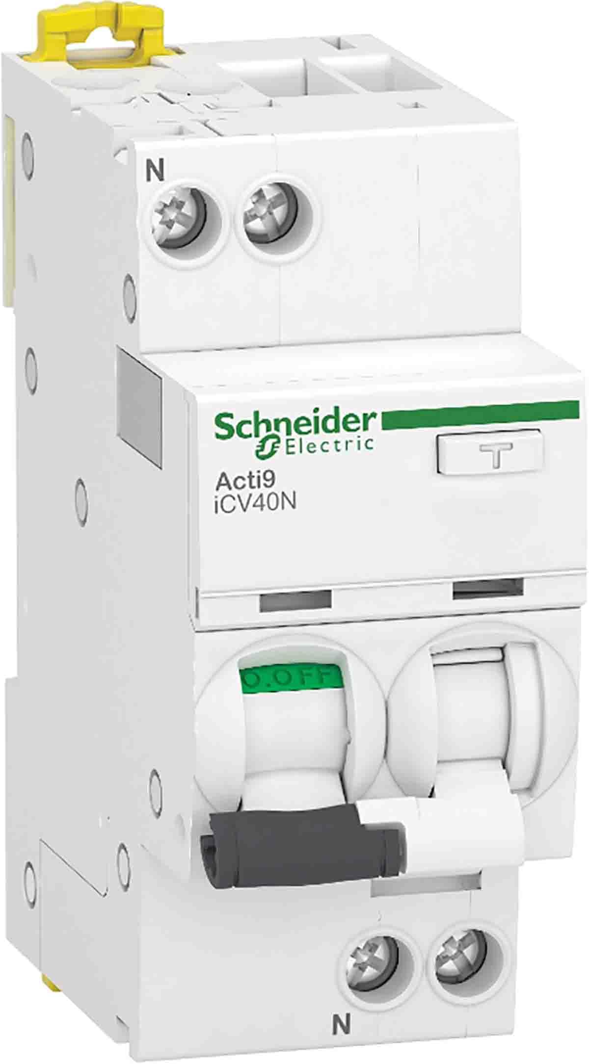Acti9 ICV40N Overcurrent Protection Differential Switch 1P+N 25A 30mA Class A-SI C Curve 7.3 x 3.6 x 8.5 cm, White (Reference: A9DF3625)