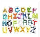 26pcs Funky Fun Colorful Wooden Magnetic Letters A-Z Wooden Fridge Magnets Kid toys Education