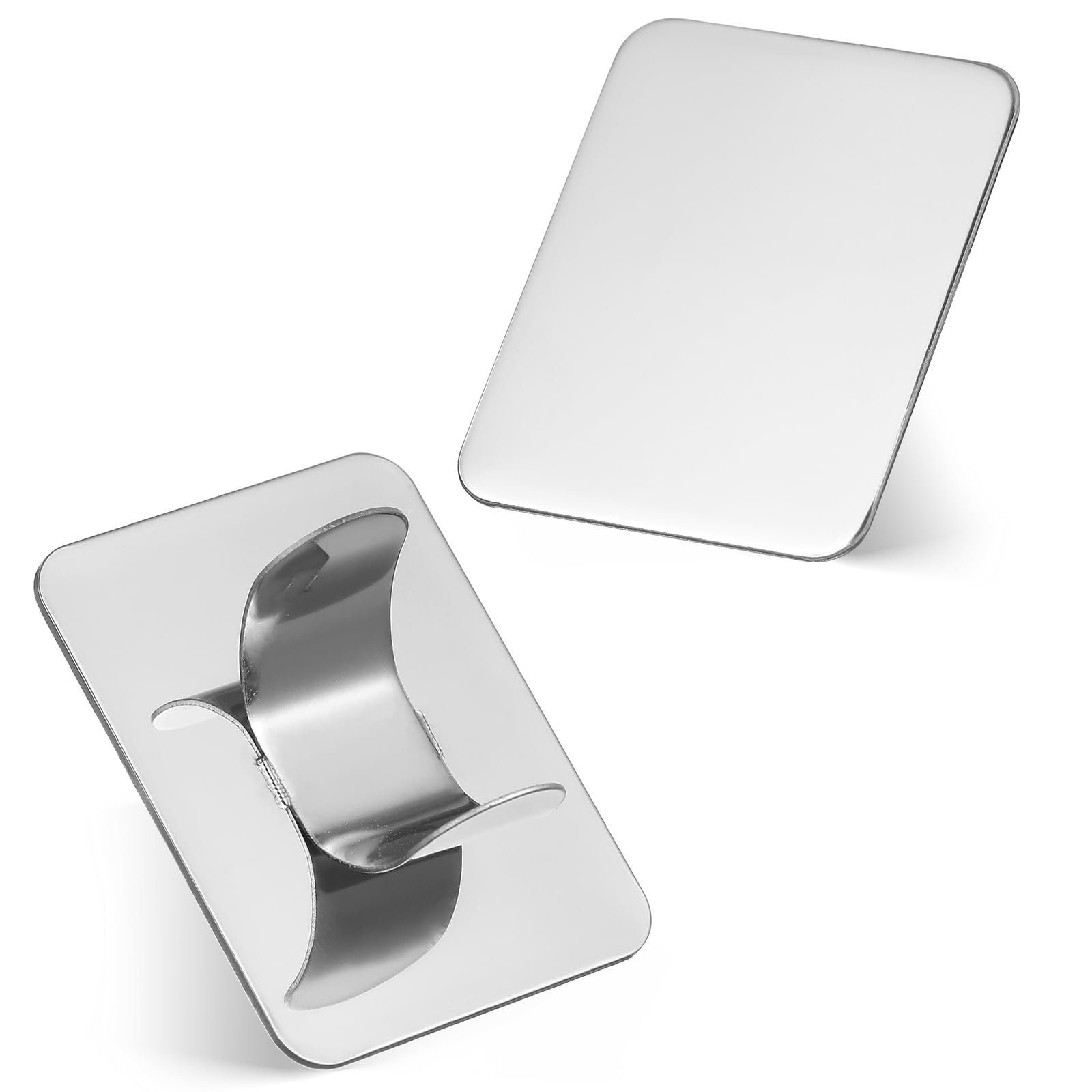 2Pcs Nail Art Ring Palette Stainless Steel Makeup Mixing Tool Compact Finger Palette for Diy Nail Designs and Art Color Mixing