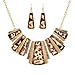 KOREA-JIAEN Coat Chain and Earrings Set Trendy Bohemian Necklace Acrylic Leopard Print Tribe Statement Necklace and Earrings Sets for Women (Leopard Print)