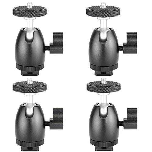 Neewer 4 pieces 1/4 inch screw tripod mini ball head wi…