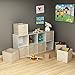 Home-Complete Storage Cubes - 8-Piece Collapsible Storage Bin Set for Shelves - For Organizing the Home, Office, Playroom, and Nursery (Beige)