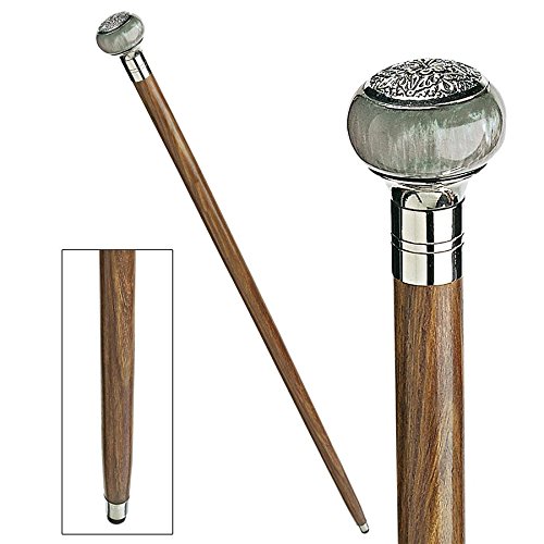 Design Toscano Gentleman's Choice Chrome Plated Walking Stick: Blue Sphere