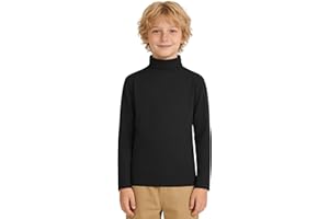 Dreammonkey Boy's Basic Long Sleeve Turtleneck T-Shirt Casual Trendy Soft Base Layer Top Tee(4T-16Y)