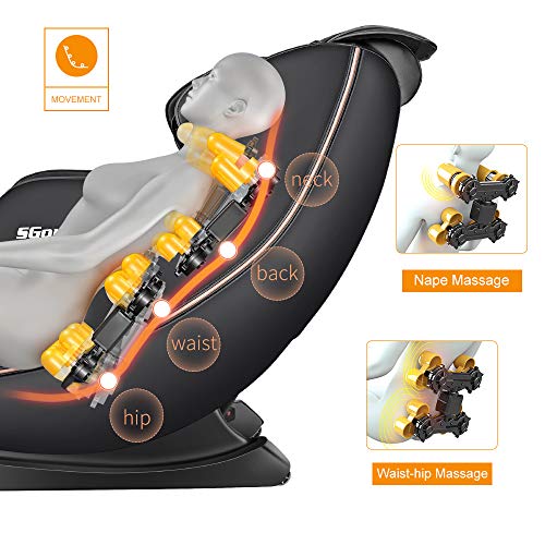 SGorri Massage Chair, Zero Gravity and Shiatsu Recliner with Bluetooth, Hip Heating, Foot Massage and Air Pressure for Whole Family, SG-5101 - Thumbnail 7