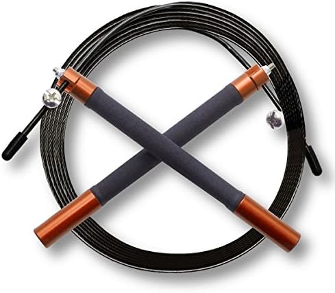 Cimostar Adjustable Ultra Speed Jump Rope with Aluminum Ball Bearing Handles and TPU Cable, for Mastering Double Unders, Orange