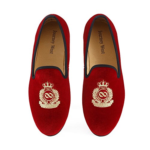 Journey west men s vintage velvet embroidery noble loaf…