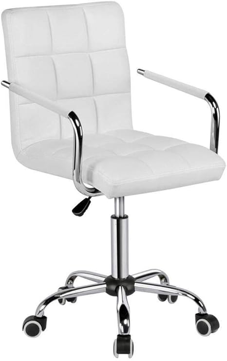 Chaises De Bureau Pas Cher Chaises De Bureau Blanches Avec Roues Armes Chaise De Bureau Reglable For Ordinateur De Bureau En Cuir Avec Chaise Moderne Amazon Fr Cuisine Maison