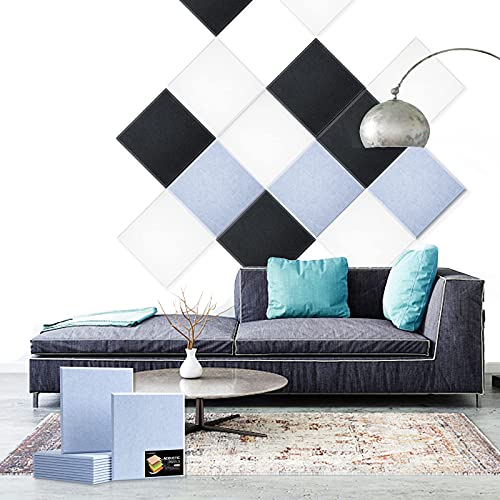 LinkChance 12 Pack Acoustic Panels, Studio Soundproof Padding Wall Art Decorative Tiles (Not Foam) 12\
