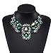 Gorgeous Statement Necklace Chain in Green Glass Beads & Crystal with Holylove Gift Box- HLN00021 Green