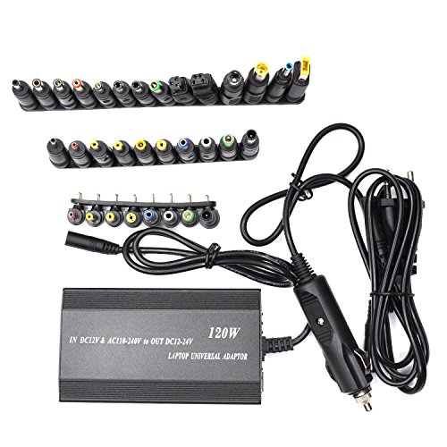 Universal laptop ac adapter car charger, 120w power ada…