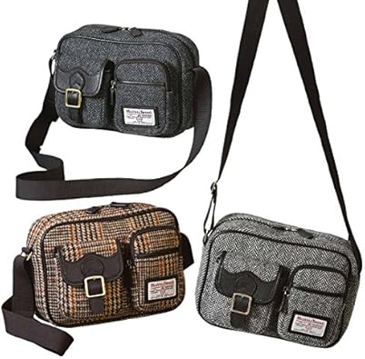 Amazon ハリスツイード ショルダーバッグ バッグ メンズ かばん 鞄 ハリス ツイード Harris Tweed Men S 紳士用 ハリスツイード ウォーキーバッグ 6 ブラウン ショルダーバッグ