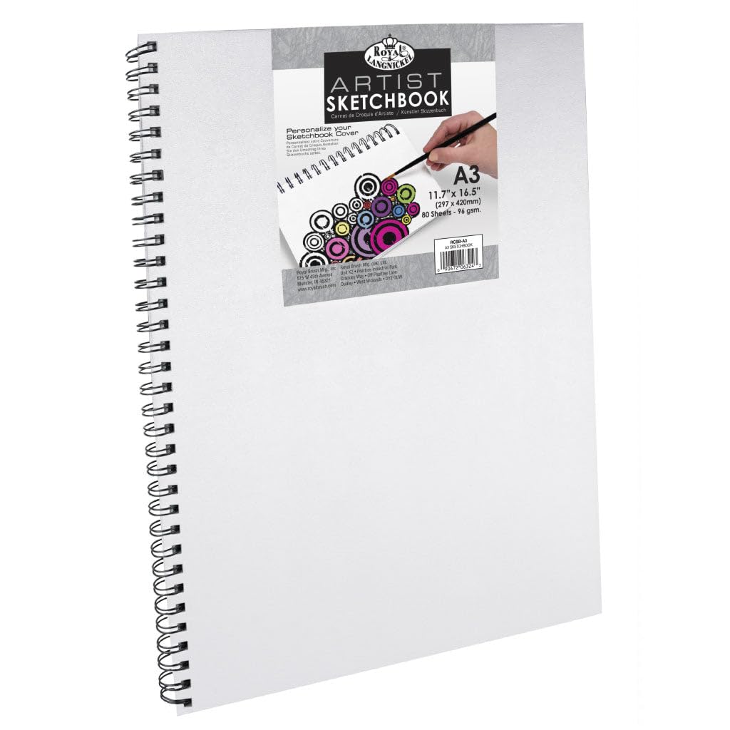 Royal & Langnickel 5.8 x 8.3 inch Canvas Hard Cover Sketch Book (80 Sheets)