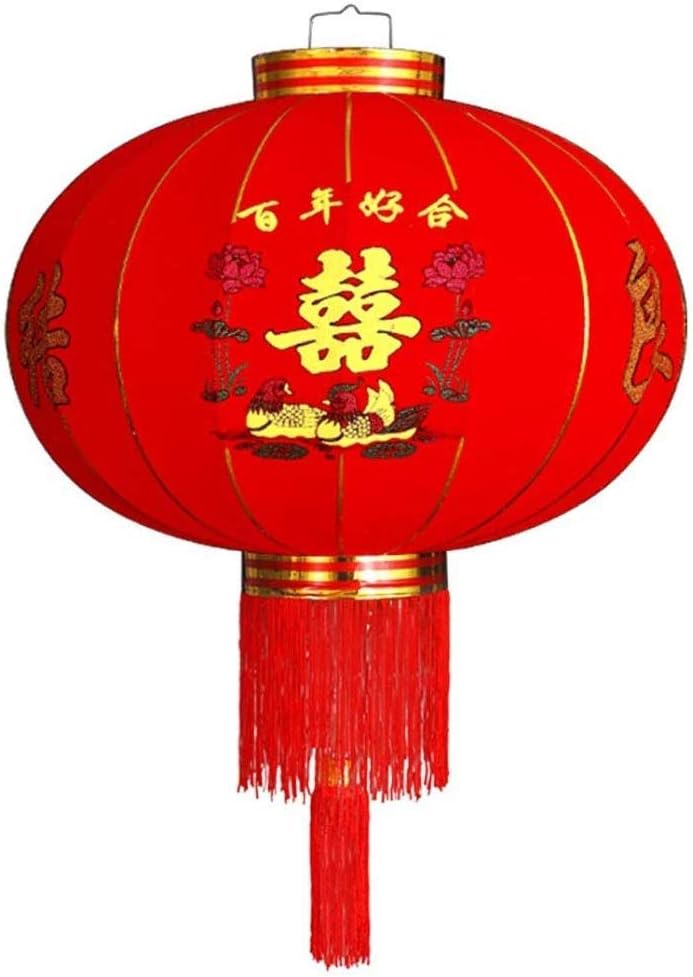 LMCLJJ Chinese Festival & Celebration Paper Lantern Lantern Good Luck Fabric Palace Lamp Decor (Size : 80)