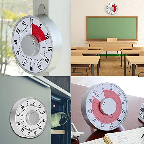 Visual Countdown Timer Mechanical Clock for Kids and Adults Cooking baking Classroom examine Homework Meeting No Loud Ticking and No Need Battery