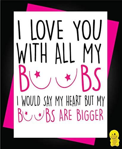 Funny Valentine's Day Card Anniversary For Husband Boyfriend Partner - Boobs C198, 5x7