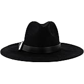 AllSaints Women's Contrast Brim Fedora, 100% Wool Hat, Fashion & Stylist Summer Accessory Black