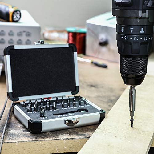 Jellas 22PCS Screw Extractor, Damaged Screw Extractor Kit with 64-65 HRC Hardness, Separate Burnishing and Extracting Bits, Magnetic Extension Bit Holder and Adapter for Damaged Screws or Bolts 2-12mm