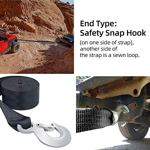 Boat Trailer Winch Strap 2" x 20' with Hook Replacement, 4500 lbs