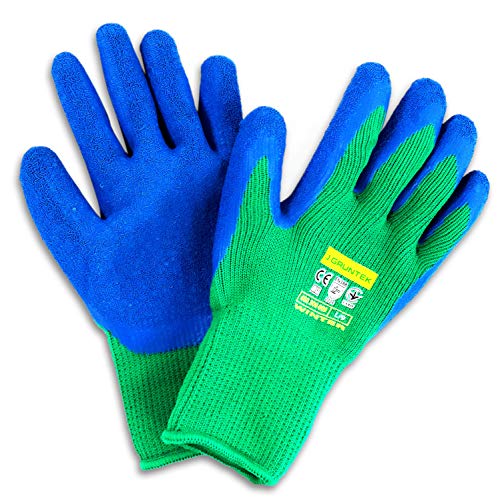 GRÃNTEK Winter-Arbeitshandschuhe Wasserdicht, Gefüttert mit Thermo-Innenfutter - Latex Gartenhandschuhe Winterschutzhandschuhe | Schutzhandschuhe, Kälteschutz Grip für Garten, Arbeit, Baustelle – Bild 8