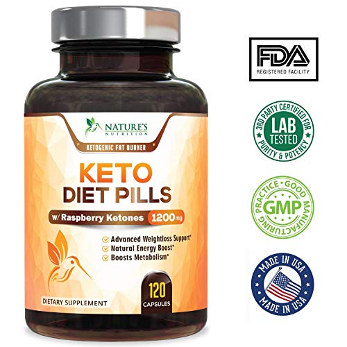 Keto Diet Pills - Keto Advanced Weight Loss 1200mg - Burn Fat Instead of Carbs, Ketosis Supplement & Ketogenic Fat Burner with Raspberry Ketones, Mango, Green Tea & Apple Cider Vinegar - 120 Capsules