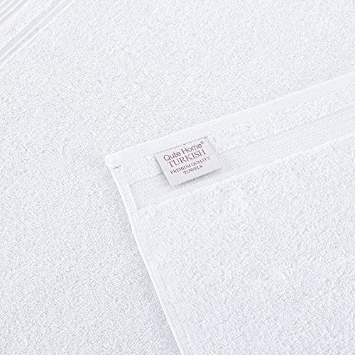 Qute Home 4Piece Hand Towels Set, 100 Turkish Cotton Premium Quality