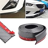 CUagain Universal Front Bumper Spoiler, 8.2Ft/250Cm Universal Carbon Fiber Bump Clips Body Trim Splitter Spoiler Side Skirt for Car Truck