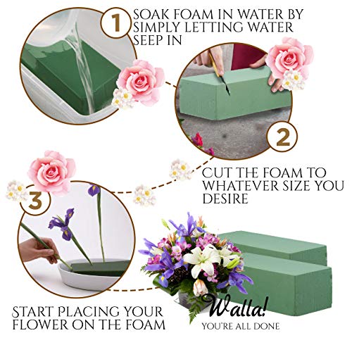 Premium Floral Foam Bricks Green Styrofoam Wet Foam Blocks 2.87 x 3.87