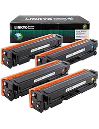 linkyo Color cartuchos de tóner de repuesto para HP 201 X CF400 X (Negro, Cian, Magenta, amarillo, alto rendimiento, 4-Pack)