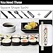 12 Pieces DIY Sushi Making Kit with 4 Sushi Shape Molds and 1 Bamboo Sushi Mat-Roller