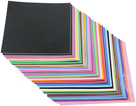Vsticky Permanent Adhesive Backed Vinyl Sheets- 12" x 12" 40 Sheets Assorted Color Sheets for Cricut and Other Craft Cutters.