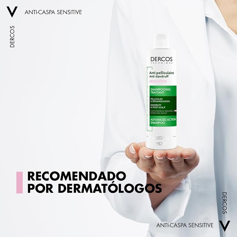 Shampoo Anti-Caspa Vichy, Para Couro Cabeludo Sensível, Elimina a Caspa e Reduz a Coceira, Couro Cabeludo Limpo e Saudável, Dupla Eficácia, Unissex, Técnica Dercos, 200ml