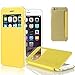PASONOMI iPhone 6 Plus Case, [Smart Window View] Apple iPhone 6 Plus Folio Wallet Case - Slim Flip Leather Case for Apple iPhone 6+ iPhone Plus 5.5 Inch Smartphone (Yellow)