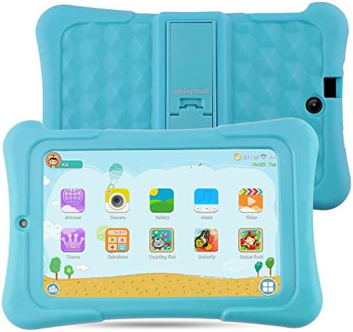 Alldaymall Kids Tablet with 64 bits Quad Core CPU, 7'' HD 1920x1200 IPS Display, Android 5.1 Lollipop, 1GB RAM 16GB Flash, HD Kids Edition w/ iWawa Pre-Installed Bundle - Blue