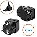 European Plug Adapter by Yubi Power 2 in 1 Universal Travel Adapter with 2 Universal Outlets - 2 Pack - Black - Shucko Type E / F for France, Germany, Spain, Sweden, Turkey, Ukraine and More!