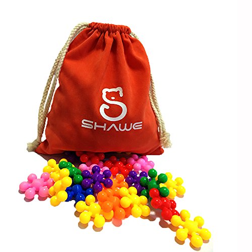 SHAWE Kids Toy, More than 90 Pieces Mighty Molecules Big Size,Interlocking Solid PE Plastic Building Sets,Educational Games,Sensory Fidget Toys,Safe Material for Kids,Package with Reusable Bag - Thumbnail 6
