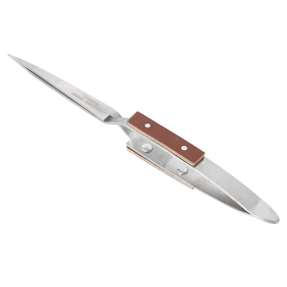 01 02 015 Precision Tweezer Set, Stainless Steel Soldering Tweezers, Tweezer Locking for Jewelry Making Craft Tool(Straight mouth)