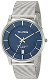 Armitron Men's 20/5123NVSV Date Function Dial Silver-Tone Mesh Bracelet Watch