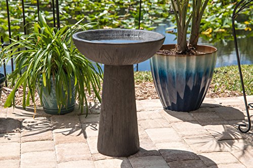Kenroy Home 51018WDG Woodland Birdbath, 21" H, Wood Grain - Thumbnail 3
