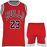 Basketball Jersey for Boys/Men 2 Piece Basketball Uniform Adult Sleeveless Kit Lightweight Set