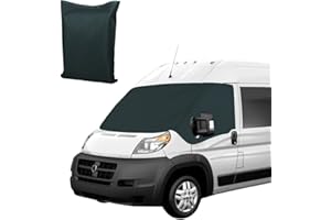 FEDEREDEVO 600D Windshield Cover Compatible with Ram ProMaster 1500 2014-2022 , Windshield Cover Front Window Cover with Mirror Cutouts (Gray)