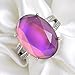 Fun Jewels Elegant Multi Color Change Facet Oval Crystal Stone Brass Mood Ring Size Adjustable