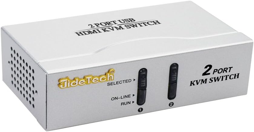 Gentlen HDMI KVM Switch USB 2 Port HD Resolution Support Windows 2000/XP/Vista Linux and Mac for Small Office Home Office