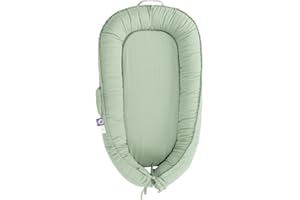 CooCooBaby Infant Lounger, Baby Nest Cover for Baby Girls & Boys, Newborn Essentials for Baby 0-12 Months, 100% Cotton Breathable (Spring_Green)