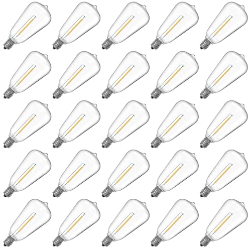 Photo 1 of VISTERLITE ST38 LED String Light Bulbs, 1.5 Inches Shatterproof LED Replacement Bulbs for Outdoor String Lights, 1Watt Equvanlent to 7Watt Incandescant Bulbs, E12 Screw Base, Warm White, 25Pack