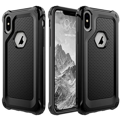 iPhone X Case,iPhone 10 Case,LAVENSA Flexible TPU Anti-Slip Shockproof Protective Case for Apple iPhone X - Black