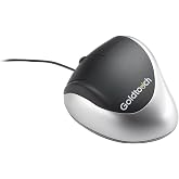 Goldtouch KOV-GTM-L Comfort Mouse, Ergonomic, USB Wired, Left-Handed | Left-Handed Ergonomic Wired USB Mouse, 24&deg; Angle, 1000 DPI, Over-Sized Buttons, TAA Compliant, Helps Prevent Wrist Strain